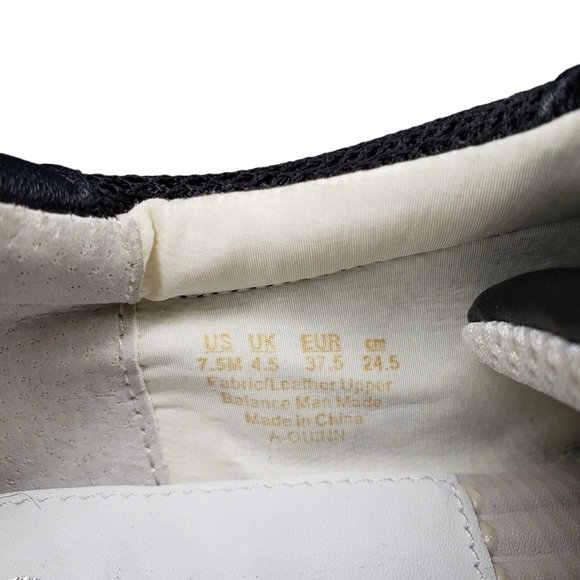 Franco Sarto | Quinn Black Leather Fabric Low Top Lace Up Sneakers Women's 7.5 - Picture 10 of 13